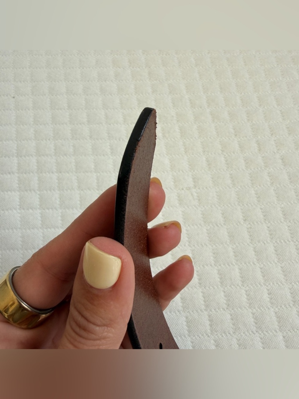 VTG 90s COACH Men Women Brown Leather Belt 42” Vegetable Tanned Cow Italy Buckle - Picture 12 of 15